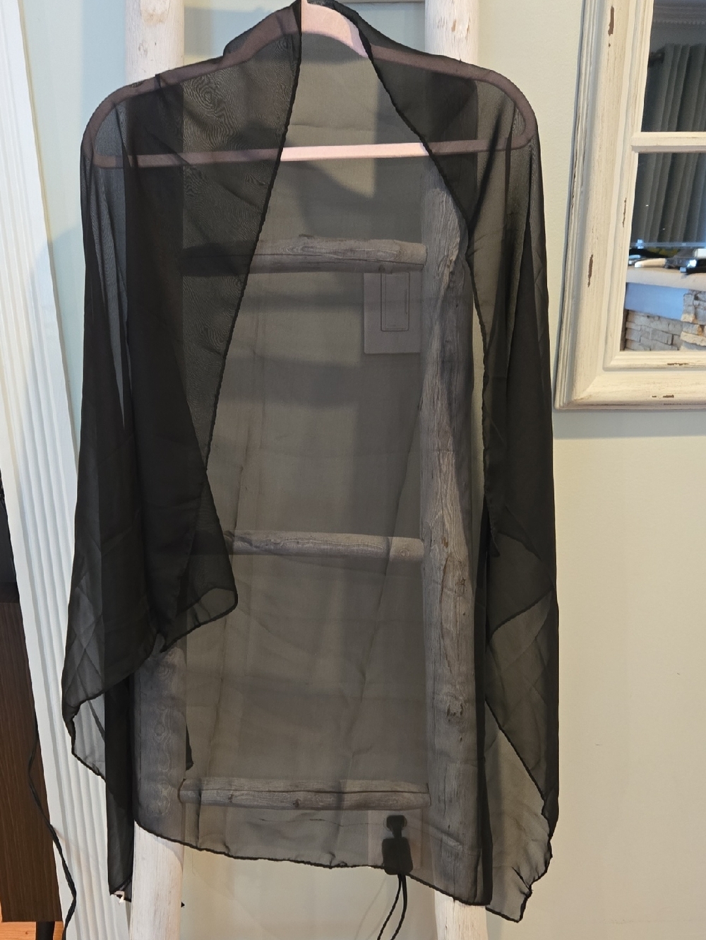 Lightweight Black Sheer Kimono Jacket